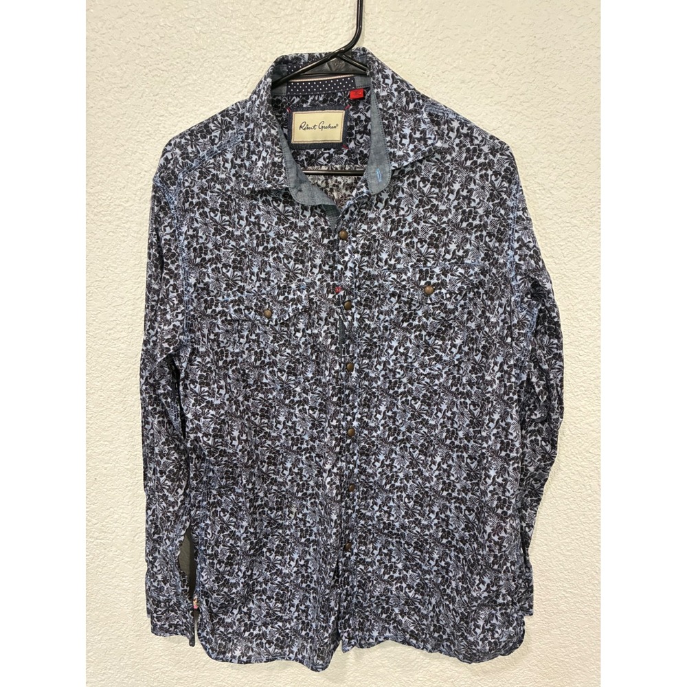 Robert Graham Men's Purple Floral Snap Front Shirt Size Large Western Rodeo